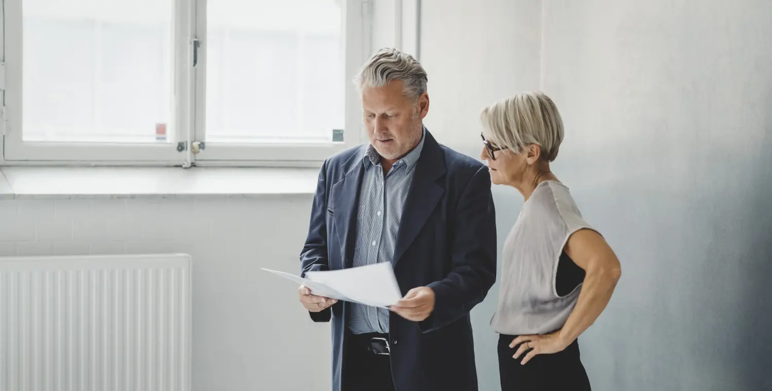 Man and woman working